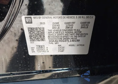 2026 GMC Terrain Awd At4 from USA, damaged, VIN 3GKALYEG3TL148199